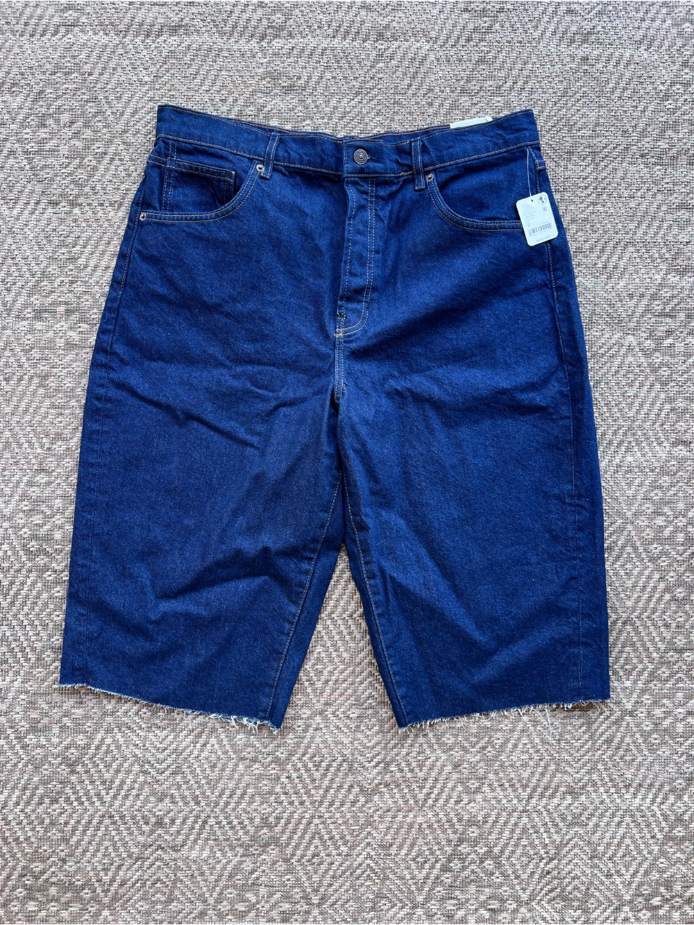 Free People We The Free Jam Session Relaxed Capri Jorts Jeans Navy Size 32 NWT
